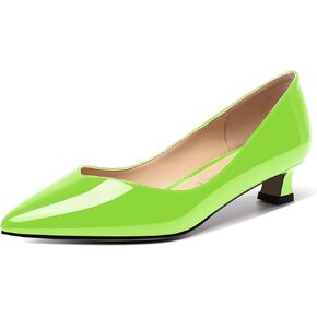 Women's Slip On Solid Patent Wedding Pointed Toe Dress Kitten Low Heel Pumps Shoes 1.5 Inch