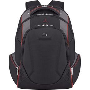 Solo New York Launch 17.3-Inch Laptop Backpack with Hardshell Front Pocket, Black