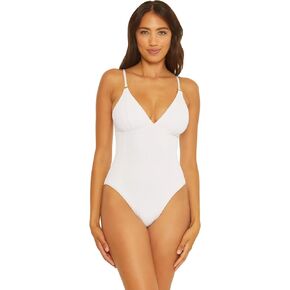 BECCA Women's Standard Moon Ridge One Piece Swimsuit, Plunging V-Neckline, Bathing Suits in Kuwait