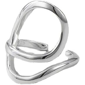 Geometric Statement Open Ring for Women Girls Twist Irregular Adjustable Stacking Finger Bands Eternity Promise Comfort Fit Rings Fashion Jewelry Gifts