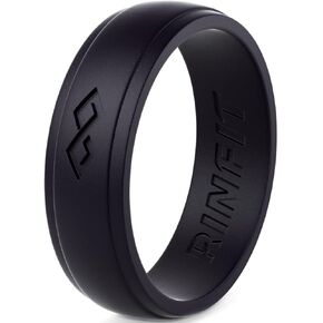 Rinfit Silicone Rings for Women & Men - Infinity Rubber Wedding Bands Sets for Him and Her - Matching Silicone Rings for Couples - Patented Design