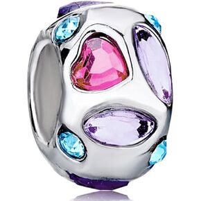 قلب الحب الأزرق جوهرة الميلاد الاصطناعية كريستال الخرز سحر لسوار in Kuwait