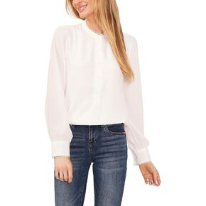 CeCe Women's Long Sleeve Button-Down Top