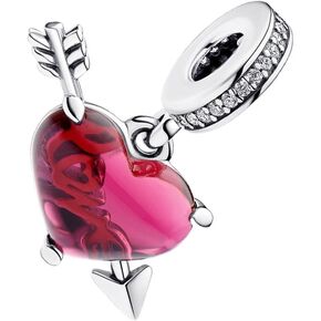ZURWTCH Sparkling Angel Wings & Heart Charm Fit Women Bracelet Necklaces Fashion Gifts 925 Sterling Silver DIY Jewelry