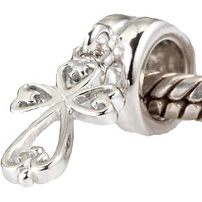 Filigree Heart Cross Charm 925 Sterling Silver Christian Charm Keep Faith Charm for Pandora Bracelets