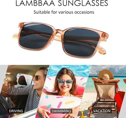 LAMBBAA Polarized Sunglasses Vintage Square for Men and Women UV400 Protection Outdoor Shades 3 Pack in Saudi Arabia