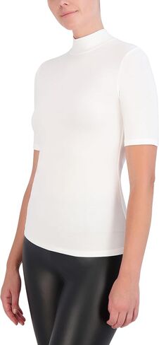BCBGMAXAZRIA Women's Mock Neck Short Sleeve Pullover Knit Top in Saudi Arabia