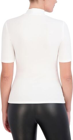 BCBGMAXAZRIA Women's Mock Neck Short Sleeve Pullover Knit Top in Saudi Arabia