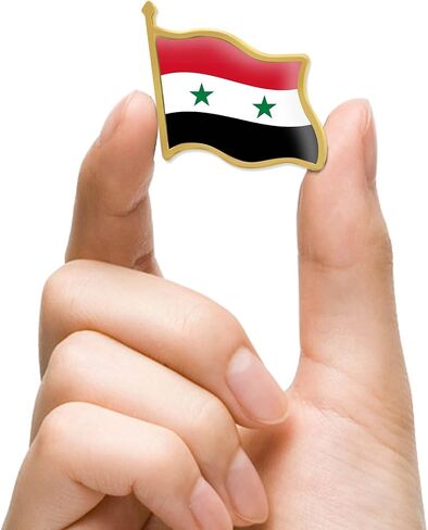 12/24/50/100Pcs Syria Flag Lapel Pins Bulk - Metal Syrian Arab Brooch Badge Souvenir for Men Women Clothes Bags Hats in Saudi Arabia