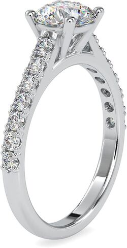 MRENITE S925 خواتم خطوبة من الفضة الاسترليني المويسانتي للنساء، 1 قيراط D اللون مستدير مويسانيتي وعد خاتم الزفاف هدية الذكرى السنوية لها in Kuwait