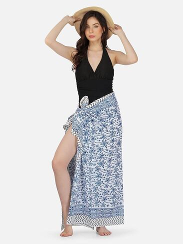 تنورة ملفوفة من القطن بنسبة 100% من Sarong Beach Pareo - تنورة ملفوفة مثالية للصيف لتغطية ملابس السباحة في الصيف in Saudi Arabia