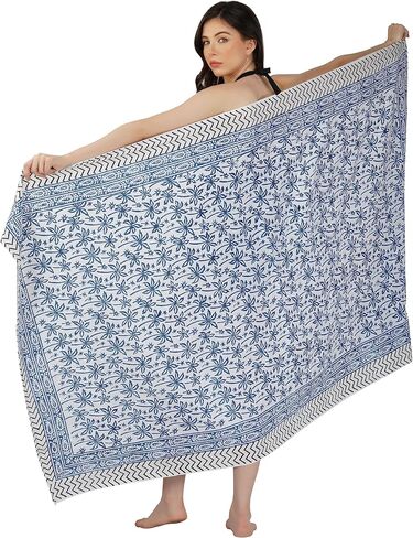 تنورة ملفوفة من القطن بنسبة 100% من Sarong Beach Pareo - تنورة ملفوفة مثالية للصيف لتغطية ملابس السباحة في الصيف in Saudi Arabia