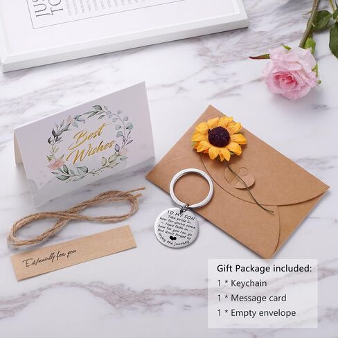 سلسلة مفاتيح الابن من الام والابن، هدية التخرج من الام الى الابن، هدية التخرج من فئة 2023 للابن، هدية ملهمة لعيد الميلاد والكريسماس للابن من الابن، فضي، S, فضي in Kuwait