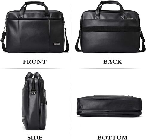 BROMEN Leather Briefcase for Men 15.6 inch Laptop Messenger Bag Expandable Large Capacity Business Duffle Travel Bag in Kuwait