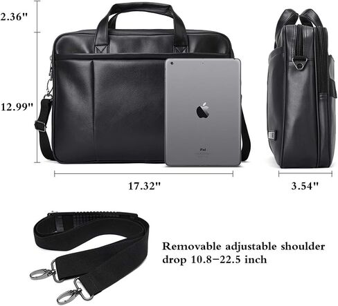 BROMEN Leather Briefcase for Men 15.6 inch Laptop Messenger Bag Expandable Large Capacity Business Duffle Travel Bag in Kuwait