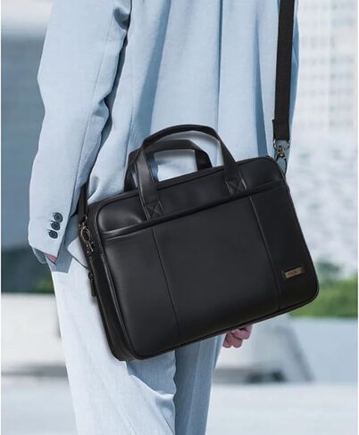 BROMEN Leather Briefcase for Men 15.6 inch Laptop Messenger Bag Expandable Large Capacity Business Duffle Travel Bag in Kuwait