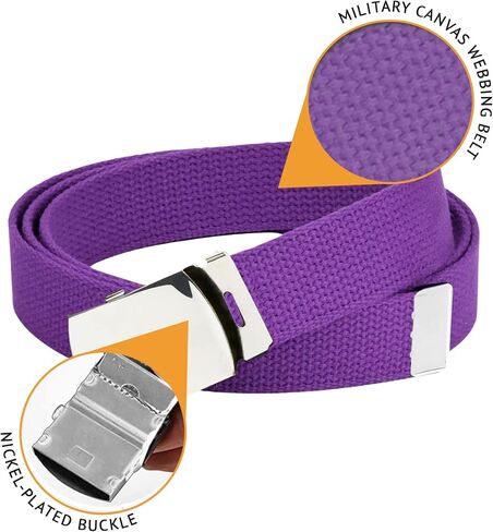 Hold’Em Military Canvas Webbing Belts for MEN’S–Polished Silver Slider Buckle Heavy Duty Adjustable in Saudi Arabia