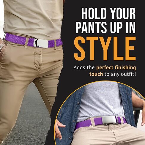 Hold’Em Military Canvas Webbing Belts for MEN’S–Polished Silver Slider Buckle Heavy Duty Adjustable in Saudi Arabia