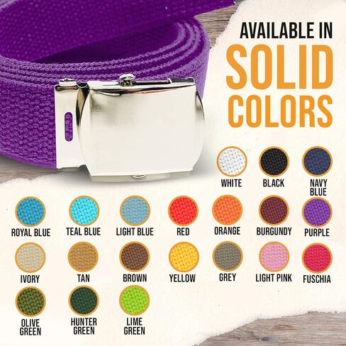 Hold’Em Military Canvas Webbing Belts for MEN’S–Polished Silver Slider Buckle Heavy Duty Adjustable in Saudi Arabia