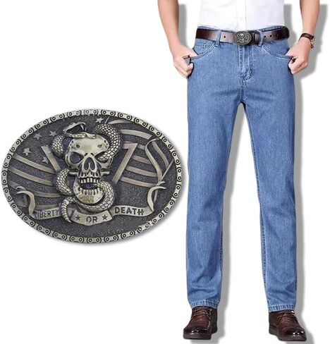 مشبك حزام على شكل جمجمة على الطراز الغربي - أحزمة رعاة البقر للرجال والنساء، مثالية لإضافة لمسة جريئة إلى ملابسك... in Kuwait