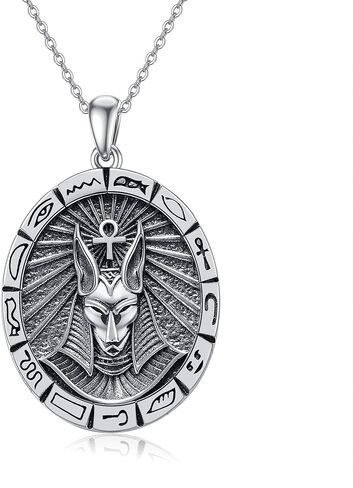 قلادة Onefinity St Michael/Nefertiti/Anubis/Ankh/Mary/Medusa/Jesus/Lolita Skull 925 من الفضة الاسترليني قلادة الملاك قلادة السنوات الجديدة هدايا مجوهرات للرجال والنساء in Saudi Arabia
