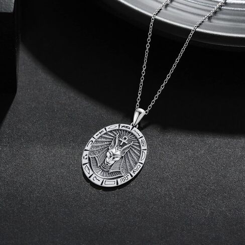قلادة Onefinity St Michael/Nefertiti/Anubis/Ankh/Mary/Medusa/Jesus/Lolita Skull 925 من الفضة الاسترليني قلادة الملاك قلادة السنوات الجديدة هدايا مجوهرات للرجال والنساء in Saudi Arabia