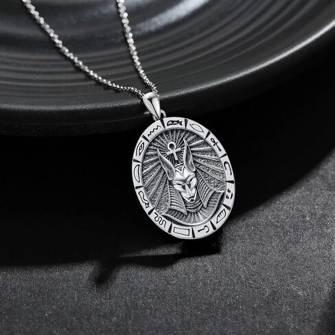 قلادة Onefinity St Michael/Nefertiti/Anubis/Ankh/Mary/Medusa/Jesus/Lolita Skull 925 من الفضة الاسترليني قلادة الملاك قلادة السنوات الجديدة هدايا مجوهرات للرجال والنساء in Saudi Arabia