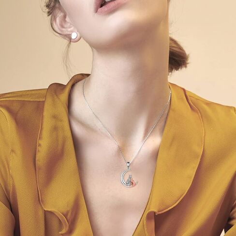 WINNICACA Fox and Wolf Necklace for Women Sterling Silver/Abalone Shell/Crystal Fox Jewelry Wolf Pendnat Animal Fox Wolf Gifts for Birthday Anniversary in Saudi Arabia
