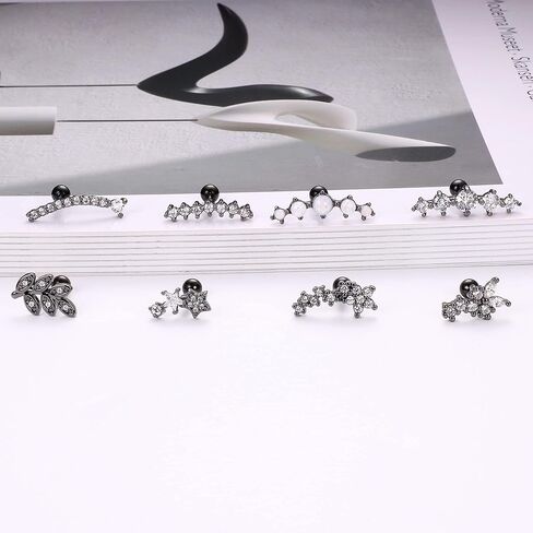 16 جرام الفولاذ المقاوم للصدأ الغضروف القرط مربط للنساء الرجال ورقة زهرة فراشة ستار القلب منحني تشيكوسلوفاكيا محارة اللولب ثقب المجوهرات in Kuwait