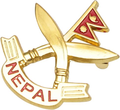 Lapel pin Nepali Khukuri cross Nepal national flag for coat jacket in Saudi Arabia