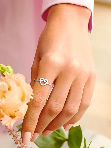 Bestyle 925 Sterling Silver Ring for Women, Minimalist Claddagh Ring Celtic Knot Ring for Women, Irish Promise Wedding Band, Gold/Rose Gold Vermeil Women Band Ring, Stackable, Gift for Her in Kuwait