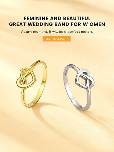 Bestyle 925 Sterling Silver Ring for Women, Minimalist Claddagh Ring Celtic Knot Ring for Women, Irish Promise Wedding Band, Gold/Rose Gold Vermeil Women Band Ring, Stackable, Gift for Her in Kuwait