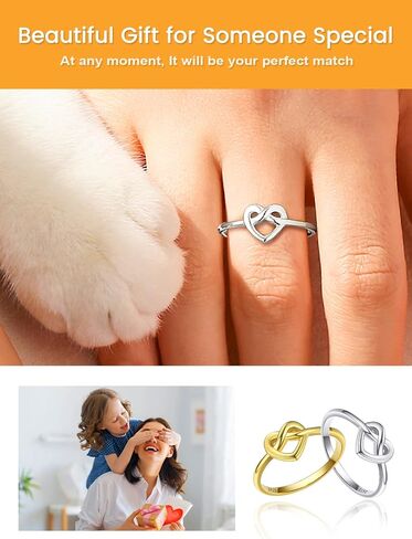 Bestyle 925 Sterling Silver Ring for Women, Minimalist Claddagh Ring Celtic Knot Ring for Women, Irish Promise Wedding Band, Gold/Rose Gold Vermeil Women Band Ring, Stackable, Gift for Her in Kuwait