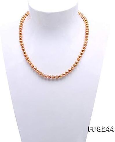 جيه واي اكس بيرل طقم عقد من اللؤلؤ المستزرع في المياه العذبة بلون ذهبي داكن مقاس 7-8 ملم، طقم سوار واقراط in Kuwait