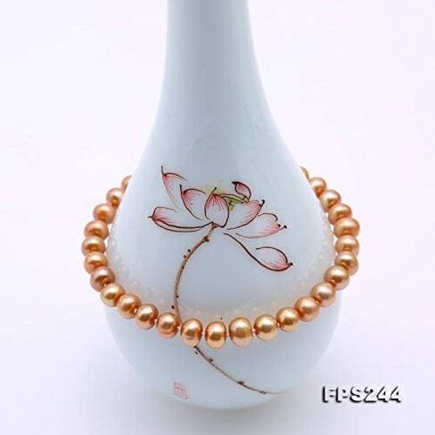 جيه واي اكس بيرل طقم عقد من اللؤلؤ المستزرع في المياه العذبة بلون ذهبي داكن مقاس 7-8 ملم، طقم سوار واقراط in Kuwait