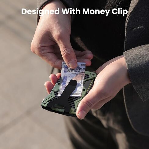 محفظة Airtag للرجال، محفظة نحيفة وبسيطة تحجب RFID، محفظة معدنية مع مشبك للنقود، حامل لبطاقات الائتمان، محفظة تكتيكية مع حامل Airtag... in Kuwait