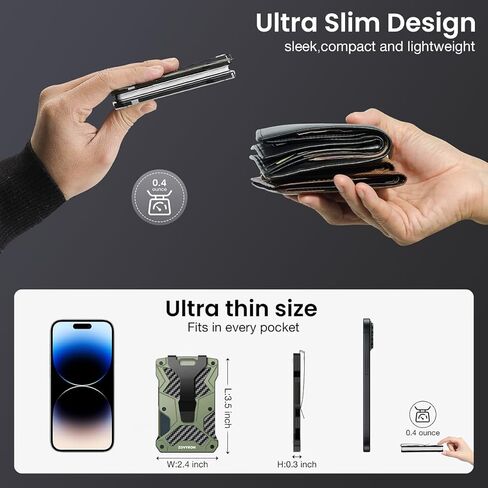 محفظة Airtag للرجال، محفظة نحيفة وبسيطة تحجب RFID، محفظة معدنية مع مشبك للنقود، حامل لبطاقات الائتمان، محفظة تكتيكية مع حامل Airtag... in Kuwait