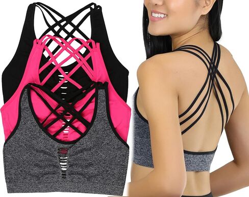 ToBeInStyle Women's Pack of 3 or 6 Seamless Strappy Bralettes in Saudi Arabia