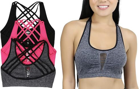 ToBeInStyle Women's Pack of 3 or 6 Seamless Strappy Bralettes in Saudi Arabia