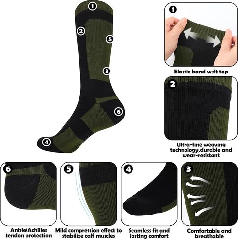 ShinyMatch 2 Pairs Waterproof Socks Unisex Knee High Hiking Socks Breathable Socks Wading Skiing Fishing Socks for Women Men in Saudi Arabia