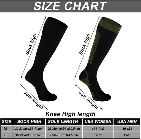 ShinyMatch 2 Pairs Waterproof Socks Unisex Knee High Hiking Socks Breathable Socks Wading Skiing Fishing Socks for Women Men in Saudi Arabia