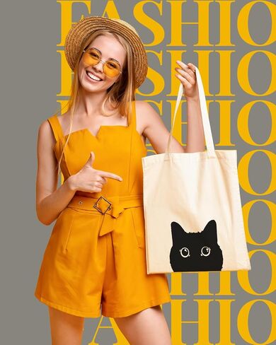 Canvas Tote Bag Aesthetic for Women, Cute Reusable Cloth Cotton Bags for Shopping School Beach Trendy Gifts in Kuwait