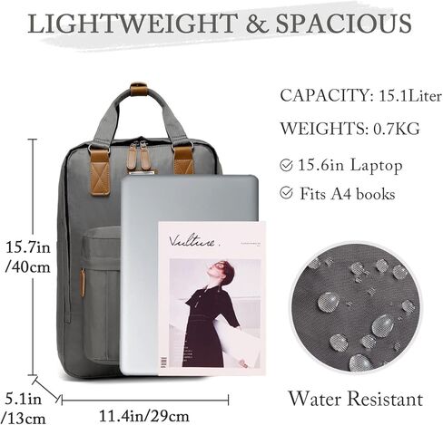 VASCHY School Backpack for Women/Teen Girls, Travel Backpack Water Resistant College High School Computer Bag Student Bookbag, Rose Floral in Kuwait