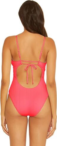 BECCA Women's Standard Moon Ridge One Piece Swimsuit, Plunging V-Neckline, Bathing Suits in Kuwait