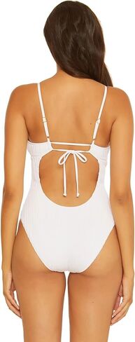 BECCA Women's Standard Moon Ridge One Piece Swimsuit, Plunging V-Neckline, Bathing Suits in Kuwait