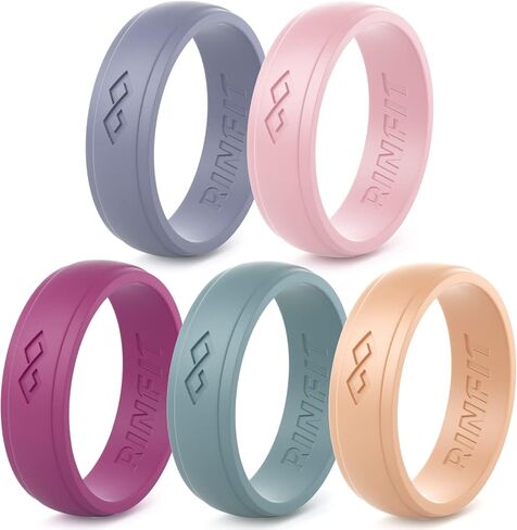 Rinfit Silicone Rings for Women & Men - Infinity Rubber Wedding Bands Sets for Him and Her - Matching Silicone Rings for Couples - Patented Design in Kuwait