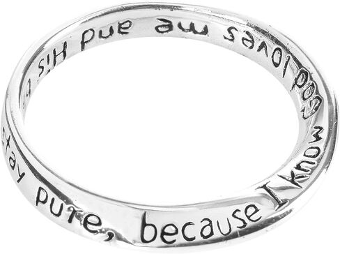 Dicksons HonoRing Mobius Silver Plated Girl's Engraved Purity Ring on Presentation Card in Saudi Arabia