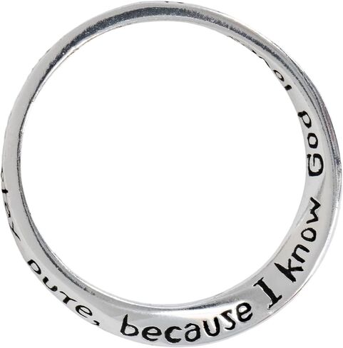 Dicksons HonoRing Mobius Silver Plated Girl's Engraved Purity Ring on Presentation Card in Saudi Arabia