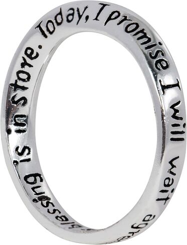 Dicksons HonoRing Mobius Silver Plated Girl's Engraved Purity Ring on Presentation Card in Saudi Arabia
