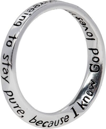 Dicksons HonoRing Mobius Silver Plated Girl's Engraved Purity Ring on Presentation Card in Saudi Arabia